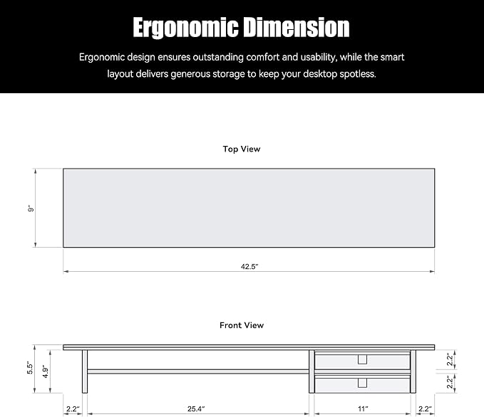 FENSULN Dual‑Tier Monitor Stand Riser - Image 5