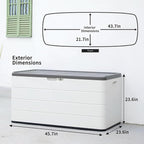 Decksplore 100 Gallon Outdoor Storage Box Waterproof Lockable Resin Deck Box - Image 7
