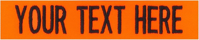 Custom Uniform Name Tapes Solid Colors. Neon Orange Fabric, 5 Inch Hook Fastener by NORTHERNSAFARI