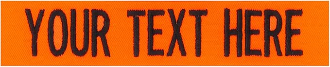Custom Uniform Name Tapes Solid Colors. Neon Orange Fabric, 3.5 Inch Hook by NORTHERNSAFARI