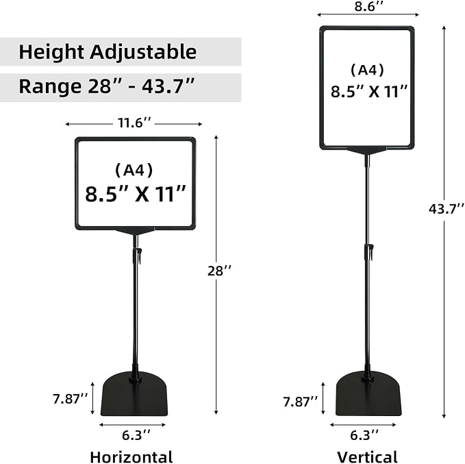 ONCEMORE Sign Holder, 8.5 x 11 Inch Sign Stand - Image 4