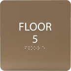Modern Olive ADA Floor 5 Sign by ADACentralSigns