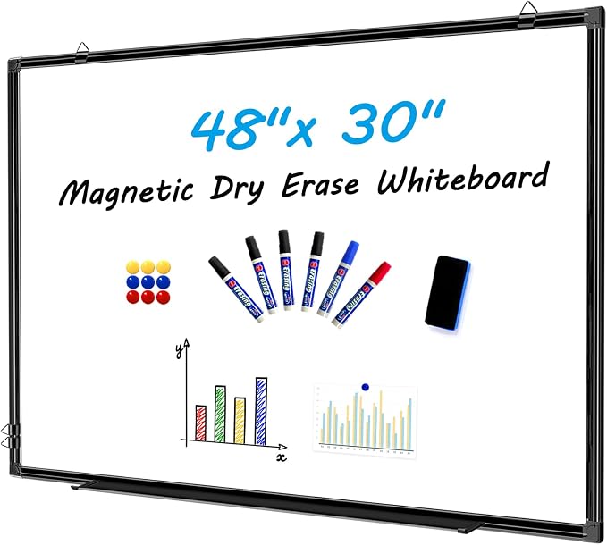 H-Qprobd 48"x30" Magnetic White Board Dry Erase Wall Mount Whiteboard by H-Qprobd
