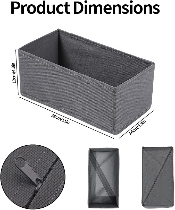 Sock Drawer Organizer 3 Pack, Fabric Drawer Organizer Clothes - Image 2
