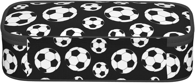 Black And White Soccer Ball Pencil Case Big Capacity Storage Pencil Pouch - Image 4