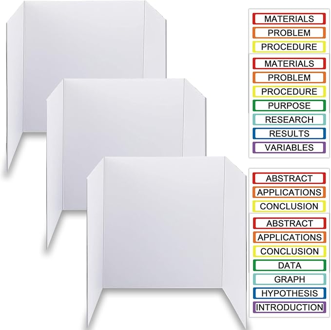 Trifold Display Boards with Colorful Self-Adhesive Sheets – 24 x 16 Inch by LonlyEagle