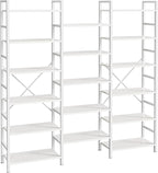 SUPERJARE Triple 6 Tier Bookshelf, Bookcase by SUPERJARE