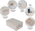 Xyskin 4-Pack 12 Quart Plastic Compact Stacking Drawer Unit, Stackable Desktop - Image 4