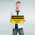 Custom OSHA Style Caution Sign 12" x 18" Plastic Sign, Customizable "Your Text - Image 2