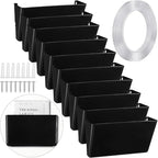 Tenceur 10 Pcs Single Pocket Wall Mount File Holder Black Plastic Wall Pocket by Tenceur