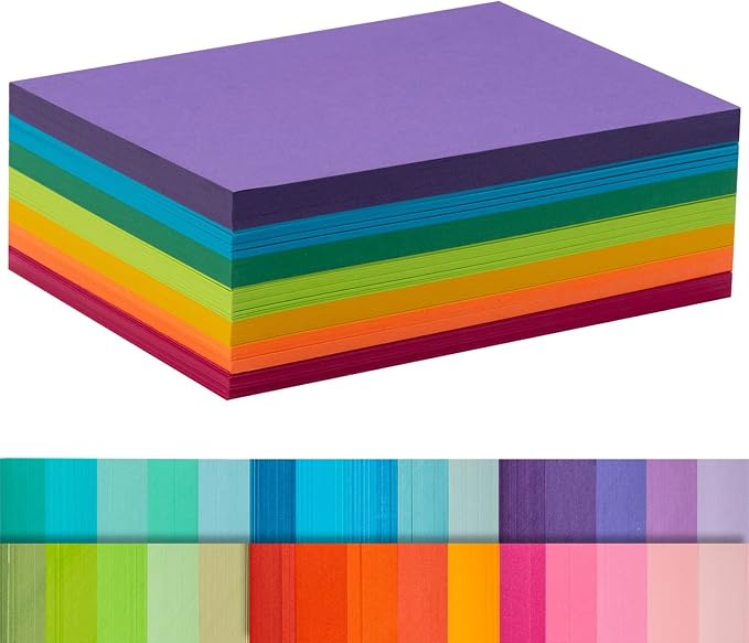Index Cards 210-Count 4x6 Inch, 178GSM Heavyweight Set of 7 Colors Paper by Magecubiku