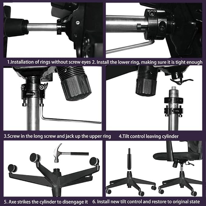Gjpwyfdc Office Chair Tilt Mechanism Replacement, Heavy Duty 3.1'' X 3.1''- - Image 4