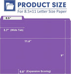 File Folder, PANDRI 120 Pack File Folder, 1/3 Cut Tab, Letter Size, Filing - Image 2