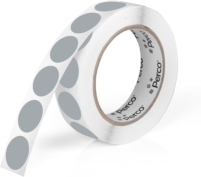 Perco Grey 1-Inch Round Circle Dot Sticker Labels by Perco
