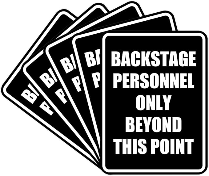 Portrait Round Backstage Personnel Only Beyond This Point Door or Wall Sign by SignsByLITA