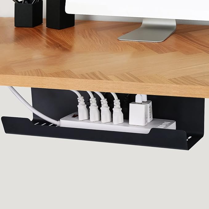 VIDOR Under Desk Cable Management Tray 2-Pack, No Drill Alloy Steel - Image 3