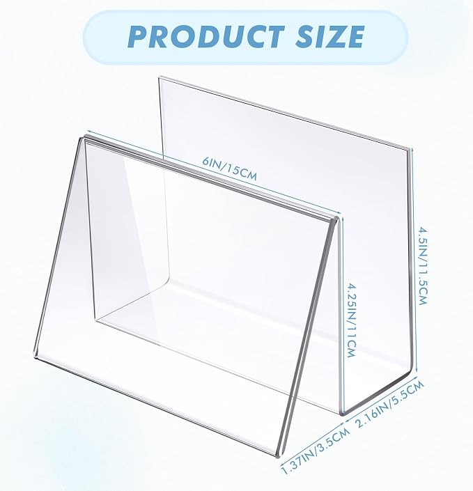 Vicenpal 20 Pcs Clear Acrylic Postcard Holder Business Card Holder Greeting - Image 2