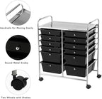 LDAILY 12 Drawer Rolling Storage Cart, Craft Cart Organizer on Wheels w/Metal - Image 6