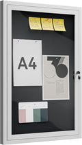 36"x24" Lockable Enclosed Bulletin Board, Outdoor Flet Weather-Resistant by Unknown
