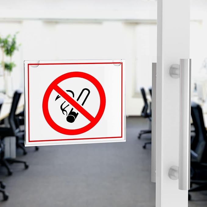 PecMuikee Horizontal Acrylic Sign Holder 8.5x11, Wall Mount Acrylic Sign Holder - Image 7