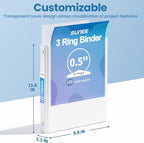 SUNEE White Binders 1/2 Inch 36 Pack Bulk - Image 7