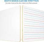Nicpro Dry Erase Lap Board 12 x 16 inches 2 Pack Ruled Kid Double Sided Blank & - Image 2