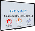 60 x 48 Inch Black Frame Magnetic Whiteboard by DexBoard