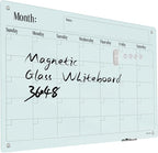 Magnetic Glass Monthly Calendar Whiteboard by Unknown