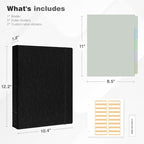 Ospelelf Vintage Hardcover 3 Ring 1 inch Leather Binder, Professional Binders - Image 5