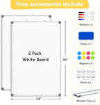 AMUSIGHT 2 Pack Double-Sided Magnetic Whiteboard, Aluminum Frame White Board - Image 5