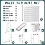 MULSAME Pegboard Combination Kit, 25.2" x 25.2" Wall Mounted Storage Set - Image 4