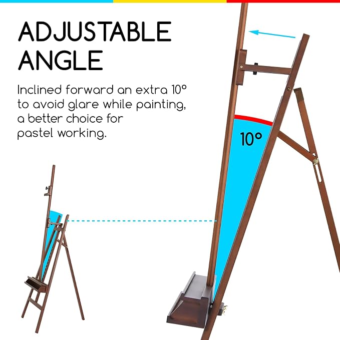 MEEDEN Large Painters Easel Adjustable Solid Beech Wood Artist Easel, Studio - Image 3