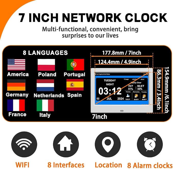 TIMEMOON WiFi Digtial Calendar Clock - Image 6