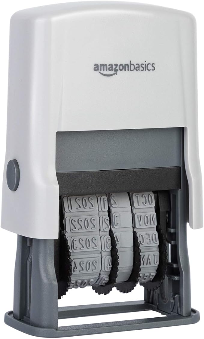 Amazon Basics Self-Inking Date Stamp, Rectangular, 2.56" x 1.69" x 4.13" by AmazonBasics