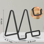 Decolore 4 Pack 4 Inch Black Metal Display Stands Square Plate Holder Display - Image 2