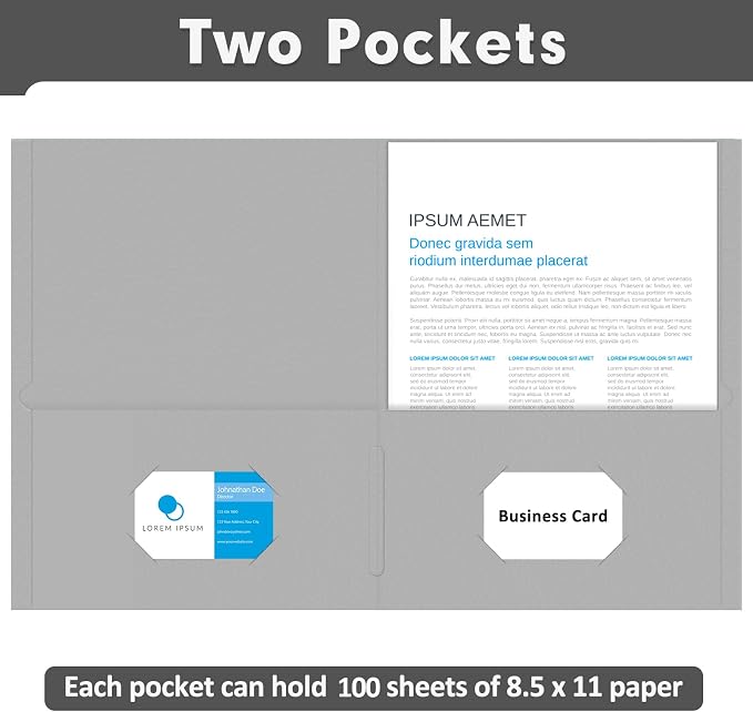 Two Pocket Folders, PANDRI 100 Pack 2 Pocket Folders, Letter Size Paper File - Image 4