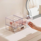 Vorey Clear Stackable Desk Storage Drawers, 3 Pack Acrylic Bathroom Makeup - Image 2