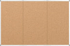 VIZ-PRO 96" x 48" Large Cork Bulletin Board, Foldable & Wall-Mounted Notice Pin - Image 2