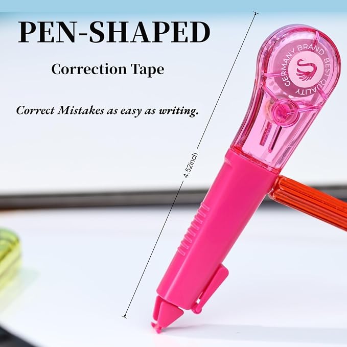WISOPTUS 19.69ft Correction Tape Pen, 5-Count Pack, Dry Instantly, Stretch - Image 6