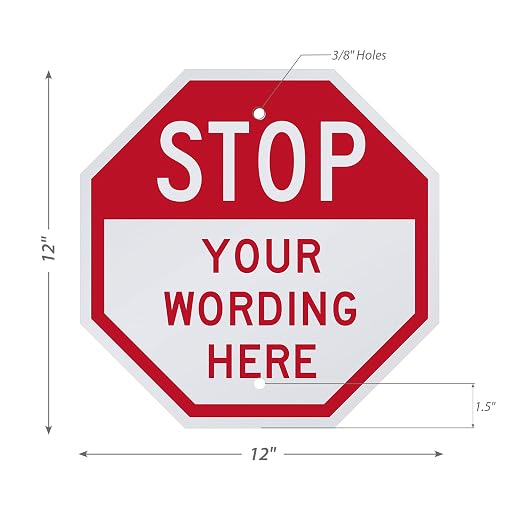 SmartSign Custom STOP Sign 12" x 12" 3M Engineer Grade Reflective Aluminum - Image 9