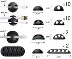 OHill Desk Cable Management Cord Organizer, 24 Pack Black Self Adhesive Cord - Image 2