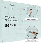 Magnetic Glass Dry Erase Board Calendar- White Board 48 x 36 Inch Wall Mounted - Image 2