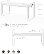 Nxconsu Cabinet Shelf Organizer Expandable 5 Heights Adjustable Stackable Rack - Image 5