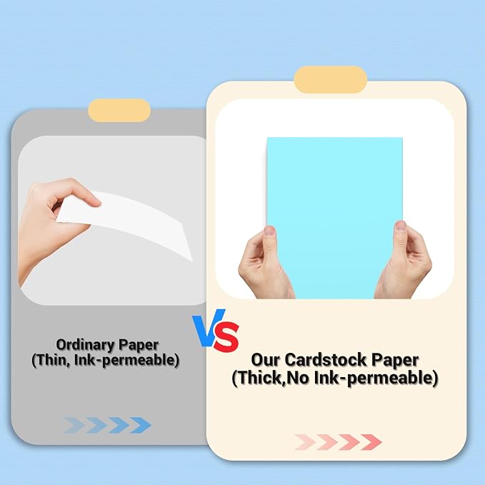 Cardstock 8.5 x 11, Thick Printer Paper 75 lb/200 gsm, 80 Sheets Card Stock Blue - Image 4