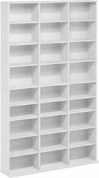 Furinno Jaya DVD Shelf, Wide 24-Shelf CD Rack, Media Shelf - Image 5