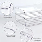Zyners 2 Pack Stackable Desk Letter Paper Tray, A4 Clear Plastic Desk File - Image 3