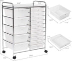 LDAILY 15 Drawer Rolling Storage Cart, Rolling Cart - Image 3