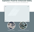 Magnetic Glass Dry Erase Board Frameless Wall Mounted White Board 40 * 72 - Image 4