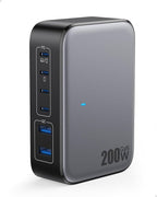 USB C Charger Block 200W with Wall Plug, 6 Ports GaN IV Charging Station Hub by LanLuk