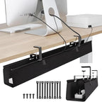 No Drill Under Desk Cable Management Tray, Clamp/Screw Mount Desk Cable - Image 8